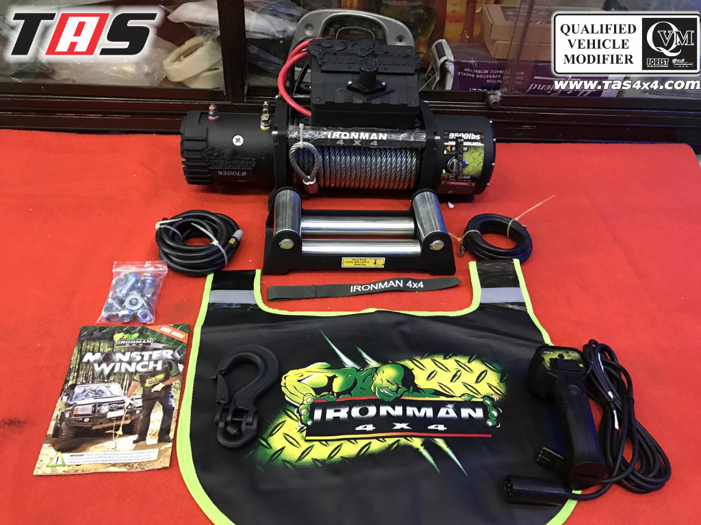 MONSTER WINCH IRONMAN 9500 LBS Aksesoris Offroad TAS Indonesia 4WD EQUIPMENT CENTER