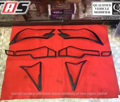 Pajero Sport All New GARNISH LAMPU DEPAN BELAKANG  BLACK MATTE HITAM DOFF ALL NEW PAJERO SPORT 