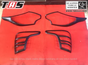 Triton 2015+ GARNISH LAMPU DEPAN BELAKANG BLACK MATTE / HITAM DOFF ALL NEW TRITON 1 garnish_lampu_depan_belakang_black_matte_mitsubishi_all_new_triton_1