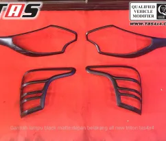 Triton 2015+ GARNISH LAMPU DEPAN BELAKANG BLACK MATTE  HITAM DOFF ALL NEW TRITON