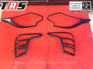 Triton 2015+ GARNISH LAMPU DEPAN BELAKANG BLACK MATTE / HITAM DOFF ALL NEW TRITON 2 garnish_lampu_depan_belakang_black_matte_mitsubishi_all_new_triton_2